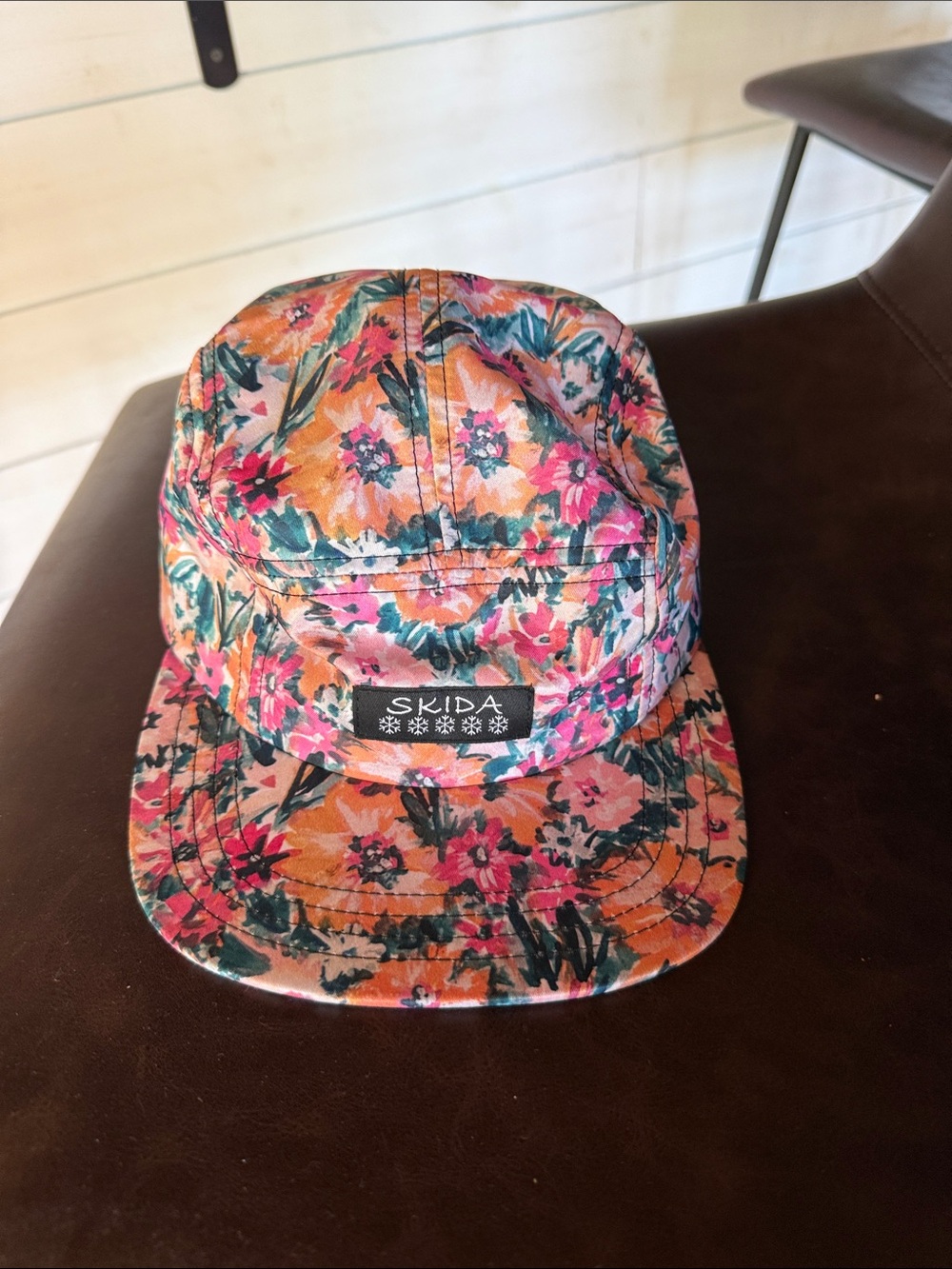 Skida Floral Five-Panel Cap - Sunset Brim Hat